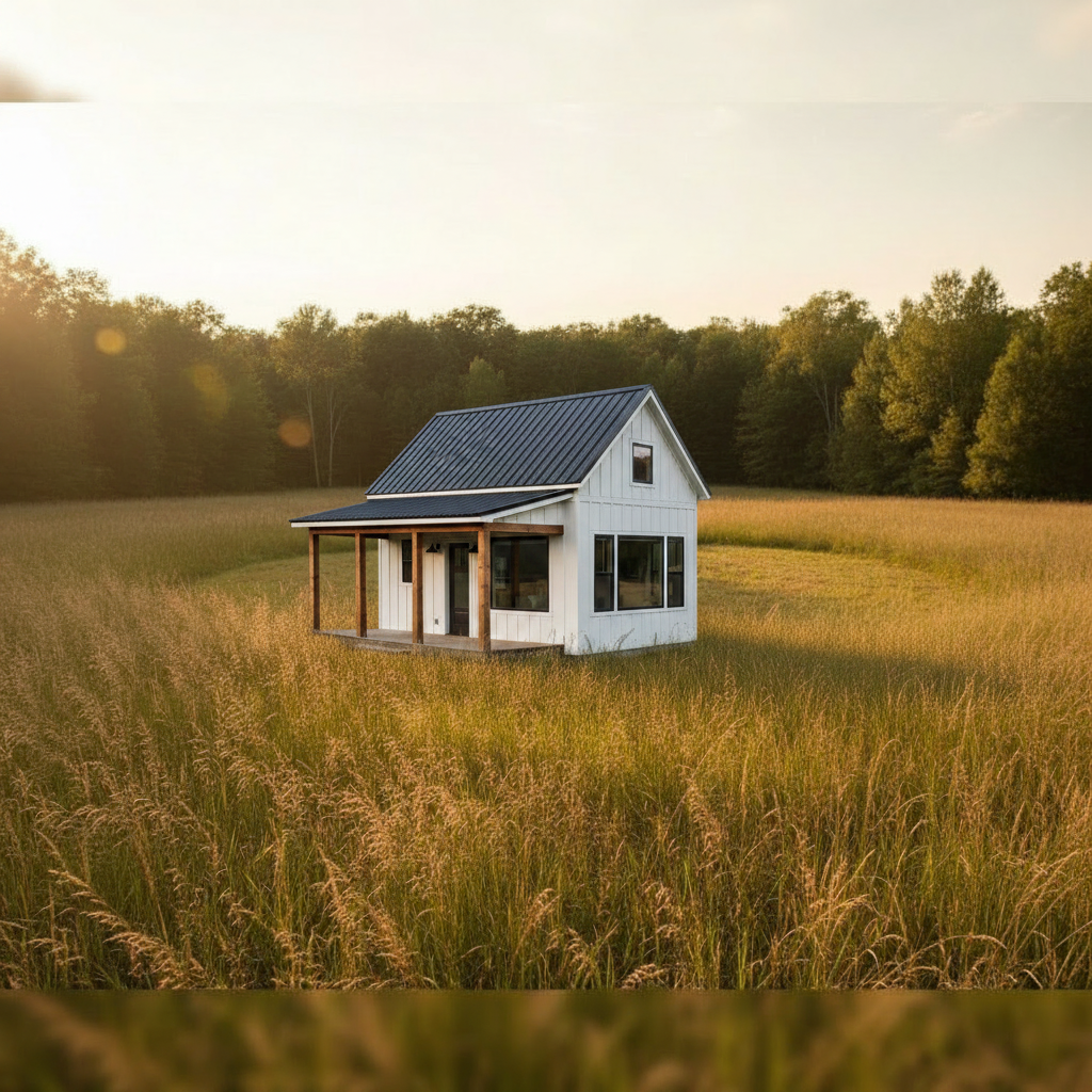 Your tiny house placed onto that same empty plot of land