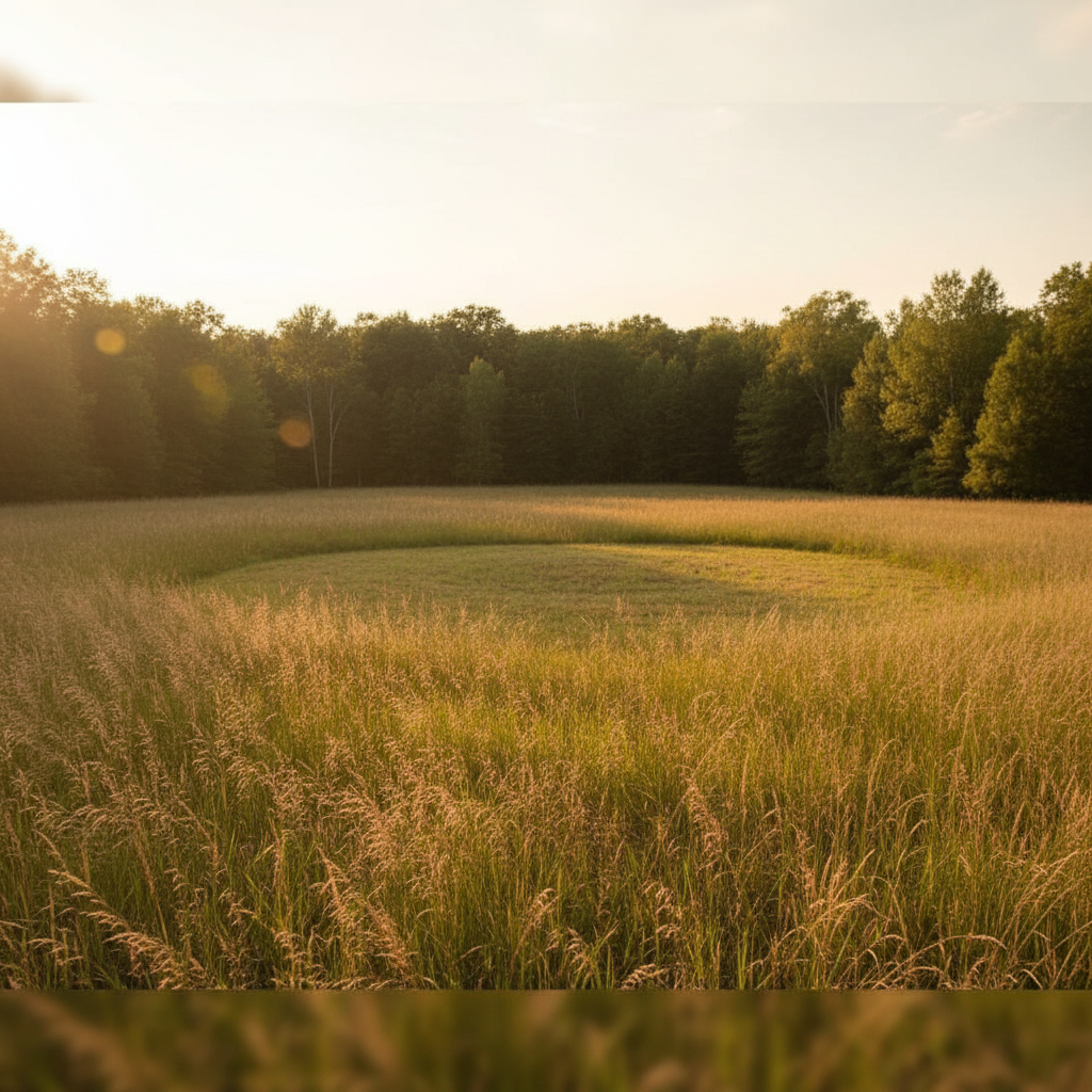 A photo of an empty meadow plot of land
