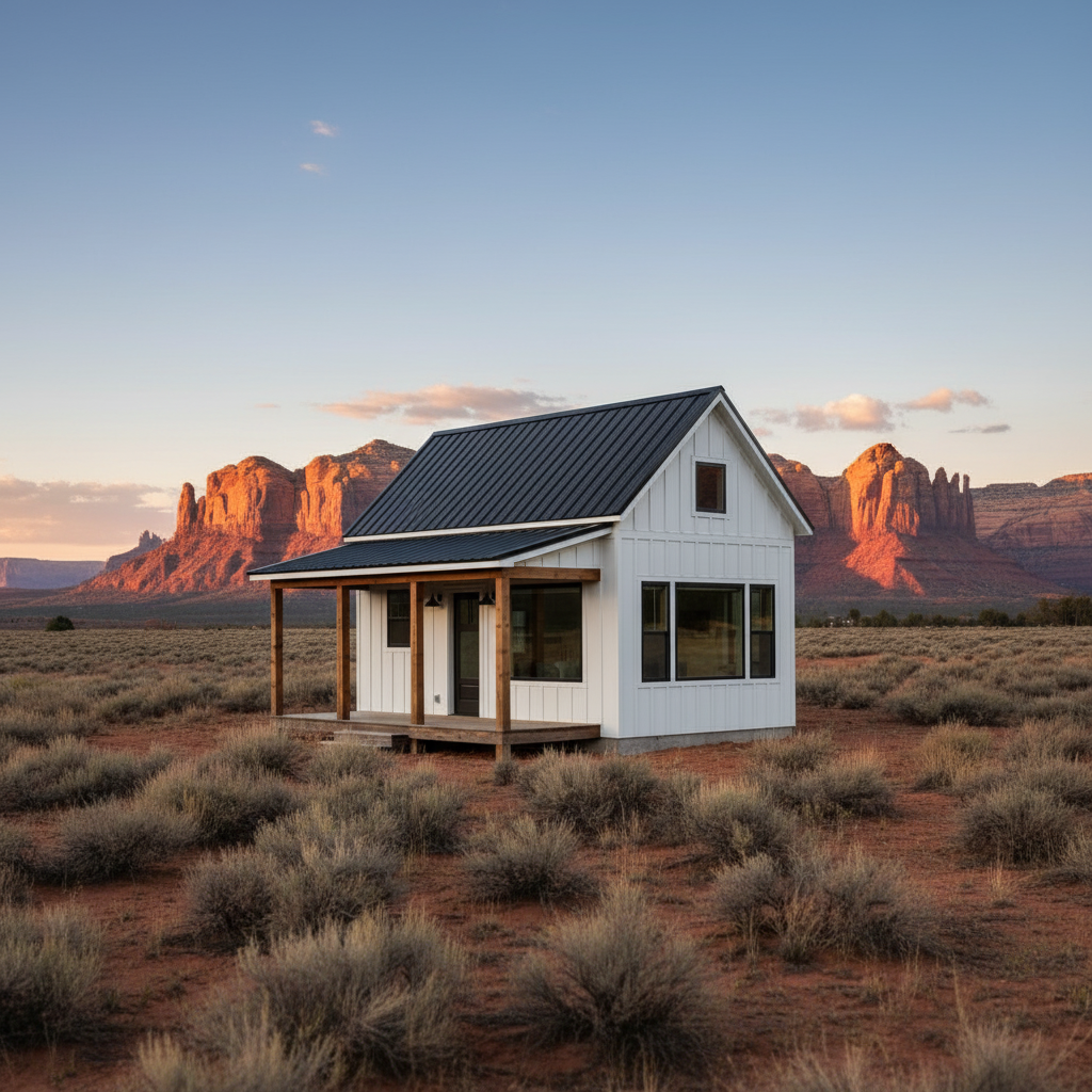 Your tiny house in the desert dusk — High Sierra